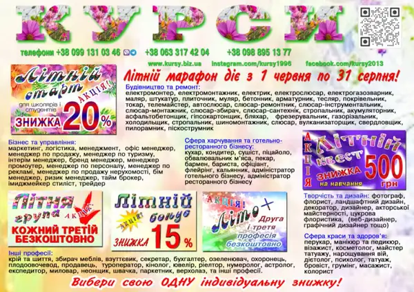 Курси зварника, електрика, слюсаря, токаря, маляра