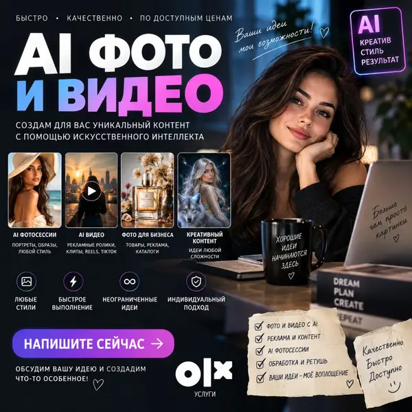 AI фото та відео  Дизайн, тексти, резюме, презентації